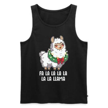 Fa La La Lama Lama Drôle de Noël - Débardeur bio Premium Homme - noir - Devant - Michal (187cm)