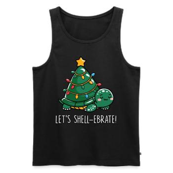 Écarquillage Mignonne Tortue de Noël - Débardeur bio Premium Homme - noir - Devant - Michal (187cm)