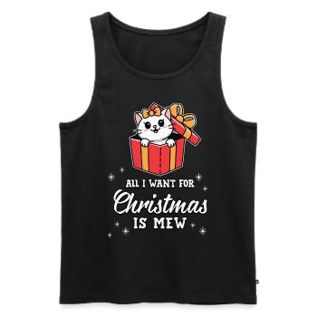 Tout ce que je veux pour Noël, c’est miaou chat mignon - Débardeur bio Premium Homme - noir - Devant - Michal (187cm)