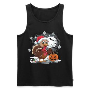 Thanksgiving Truthahn Weihnachten - Männer Premium Bio Tank Top - Schwarz - Vorne - AI Model Male 178 light (178cm)