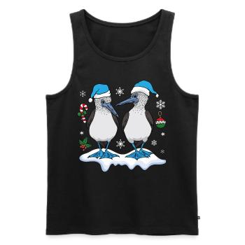 Blaufußtölpel Weihnachten - Männer Premium Bio Tank Top - Schwarz - Vorne - Michal (187cm)