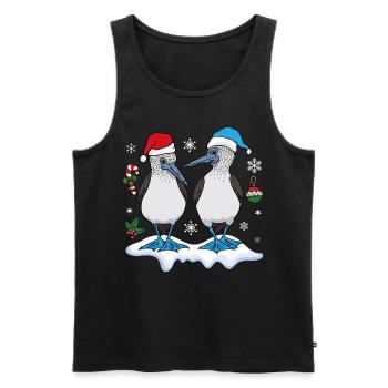 Blaufußtölpel Seevögel Weihnachten - Männer Premium Bio Tank Top - Schwarz - Vorne - Michal (187cm)