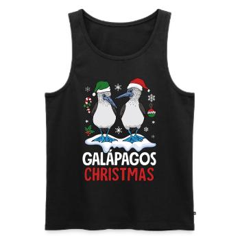 Noël aux Galapagos - Débardeur bio Premium Homme - noir - Devant - Michal (187cm)