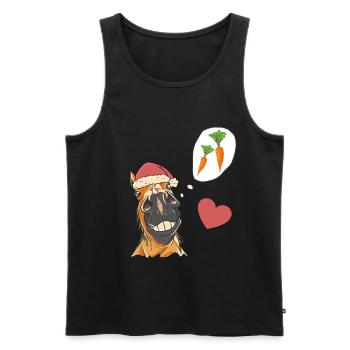 Santa Claus Horse Horses Santa Turnips - Men's Premium Organic Tank Top - black - Front - Michal (187cm)