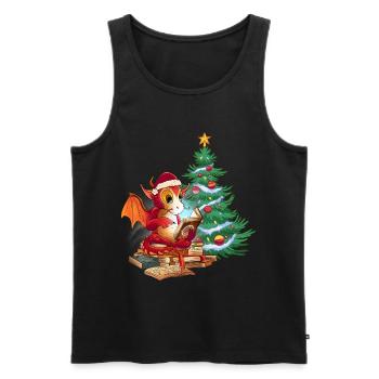 Père Noël Dragon Dragon Enfants - Débardeur bio Premium Homme - noir - Devant - Michal (187cm)