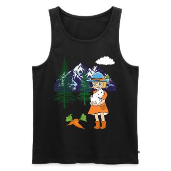 Joyeuses Pâques Fille Lapin Lapin Navets Montagnes - Débardeur bio Premium Homme - noir - Devant - Michal (187cm)