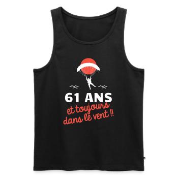 idée cadeau anniversaire amateurs de parapente - Débardeur bio Premium Homme - noir - Devant - Michal (187cm)