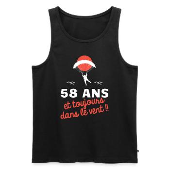 idée cadeau anniversaire amateurs de parapente - Débardeur bio Premium Homme - noir - Devant - Michal (187cm)