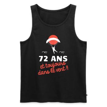idée cadeau anniversaire amateurs de parapente - Débardeur bio Premium Homme - noir - Devant - Michal (187cm)