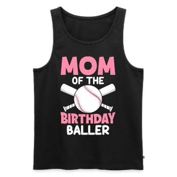 Baseball Anniversaire Joueur de Baseball Mère du Geb - Débardeur bio Premium Homme - noir - Devant - Michal (187cm)