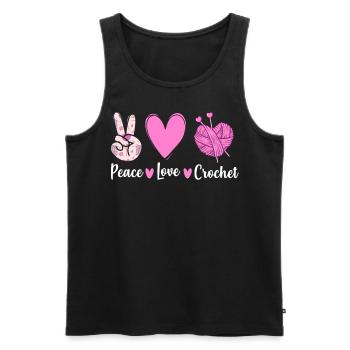 Crochet Knitting Crochet Hook Peace Love Crochet - Men's Premium Organic Tank Top - black - Front - Michal (187cm)