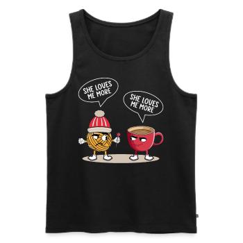 Häkeln Stricken Garnliebhaber Kaffee Sie liebt mic - Männer Premium Bio Tank Top - Schwarz - Vorne - Michal (187cm)