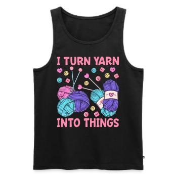 Crochet Knitting Yarn Lover I Transform Yarn I - Men's Premium Organic Tank Top - black - Front - AI Model Male 178 light (178cm)