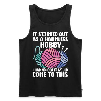 Crochet Knitting Yarn Lover Harmless Hobby Come - Men's Premium Organic Tank Top - black - Front - AI Model Male 178 light (178cm)