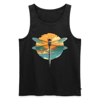 Libellen Libelle - Männer Premium Bio Tank Top - Schwarz - Vorne - AI Model Male 178 light (178cm)