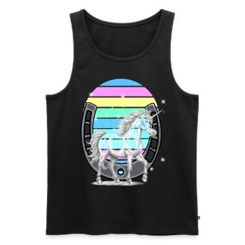 Einhorn Einhörner Regenbogen Pferd Pferde - Männer Premium Bio Tank Top - Schwarz - Vorne - AI Model Male 178 light (178cm)