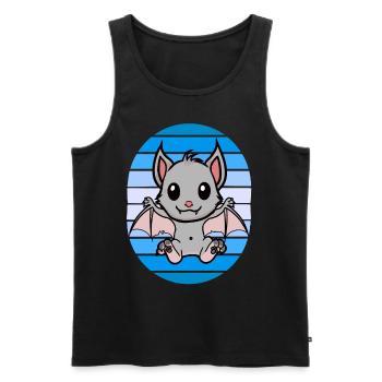 Retro Fledermaus Fledermäuse - Männer Premium Bio Tank Top - Schwarz - Vorne - AI Model Male 178 light (178cm)