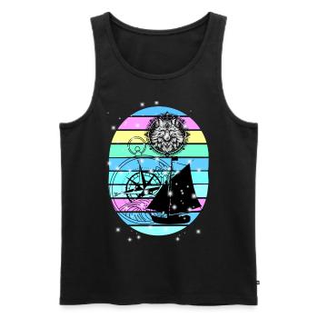 maritim Segelschiff Kompass Seefahrt Seemann - Männer Premium Bio Tank Top - Schwarz - Vorne - Michal (187cm)