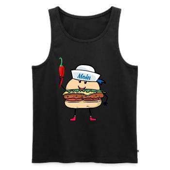 Seemann Seemänner maritim Seefahrt Moin - Männer Premium Bio Tank Top - Schwarz - Vorne - AI Model Male 178 light (178cm)