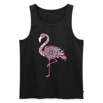 Mandala Flamingo Flamingo Wasservogel Flamingo - Männer Premium Bio Tank Top - Schwarz - Vorne - Michal (187cm)