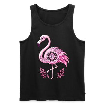 Mandala Flamingo Flamingo Wasservogel Flamingo - Männer Premium Bio Tank Top - Schwarz - Vorne - Michal (187cm)