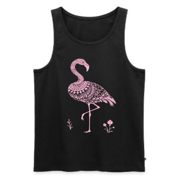 Mandala Flamingo Flamingo Wasservogel Flamingo - Männer Premium Bio Tank Top - Schwarz - Vorne - Michal (187cm)