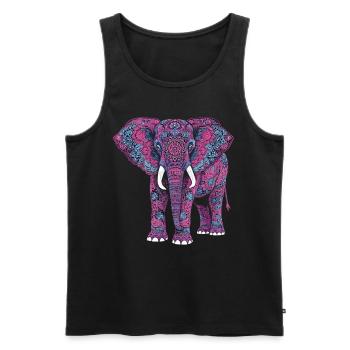 Mandala Elefant Elefanten Spiritueller Mandala - Männer Premium Bio Tank Top - Schwarz - Vorne - Michal (187cm)