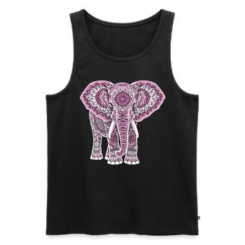 Mandala Elefant Elefanten Spiritueller Mandala - Männer Premium Bio Tank Top - Schwarz - Vorne - Michal (187cm)