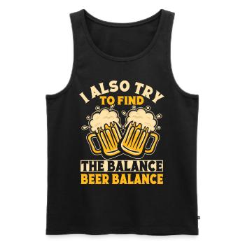 Yoga Try To Find The Beer Balance Funny Yoga - Männer Premium Bio Tank Top - Schwarz - Vorne - Michal (187cm)