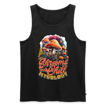 Pilzsammler Pilzzüchter Shrooms & Chill Mycology - Männer Premium Bio Tank Top - Schwarz - Vorne - Michal (187cm)