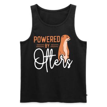 Otter Powered By Otters - Men's Premium Organic Tank Top - black - Front - Michal (187cm)
