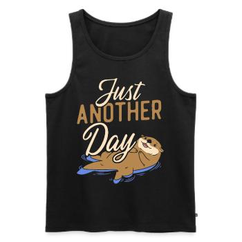 Otter Pun Just Anotter Day - Men's Premium Organic Tank Top - black - Front - AI Model Male 178 light (178cm)