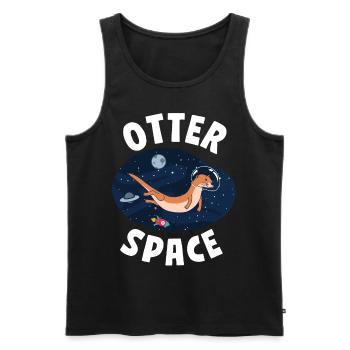 Otter Pun Astronaute des sciences de l’espace - Débardeur bio Premium Homme - noir - Devant - Michal (187cm)
