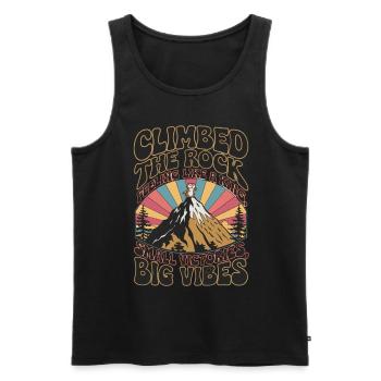 Climbed the Rock Feeling Like a King - Männer Premium Bio Tank Top - Schwarz - Vorne - AI Model Male 178 light (178cm)