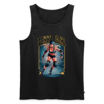 Rollschuhfahren für einen Rollschuhfahrerin - Männer Premium Bio Tank Top - Schwarz - Vorne - AI Model Male 178 light (178cm)