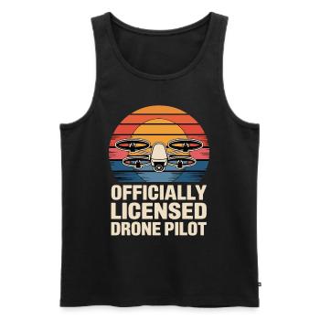 Dronenpilot für einen Dronenpilot - Männer Premium Bio Tank Top - Schwarz - Vorne - AI Model Male 178 light (178cm)