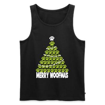 Festliche Frohe Weihnachten Hunde Pfote für - Männer Premium Bio Tank Top - Schwarz - Vorne - Michal (187cm)