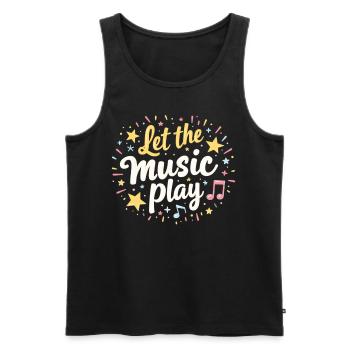 Que la musique joue Stars de la musique et musiciens de partitions - Débardeur bio Premium Homme - noir - Devant - AI Model Male 178 light (178cm)