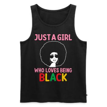 Mois de l’histoire des Noirs Fille africaine li - Débardeur bio Premium Homme - noir - Devant - Michal (187cm)