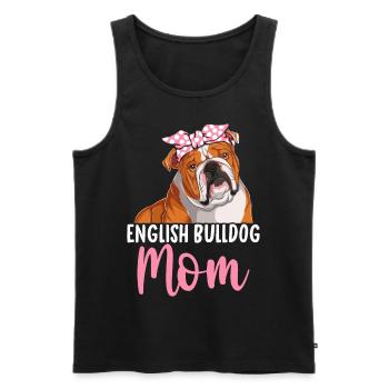 Bouledogue anglais Mère bouledogue Amoureuse - Débardeur bio Premium Homme - noir - Devant - Michal (187cm)