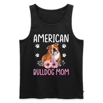 Bouledogue américain Mère bouledogue Amoureuse - Débardeur bio Premium Homme - noir - Devant - Michal (187cm)