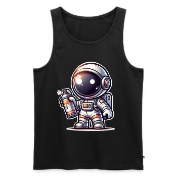 Pulvérisateur de graffitis astronaute - Débardeur bio Premium Homme - noir - Devant - AI Model Male 178 light (178cm)