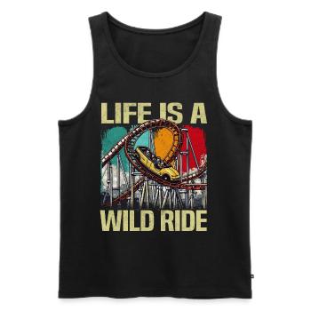 Vintage Rollercoaster Crew I Familie Achterbahn - Männer Premium Bio Tank Top - Schwarz - Vorne - Michal (187cm)