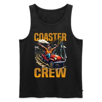 Vintage Rollercoaster Crew I Familie Achterbahn - Männer Premium Bio Tank Top - Schwarz - Vorne - Michal (187cm)