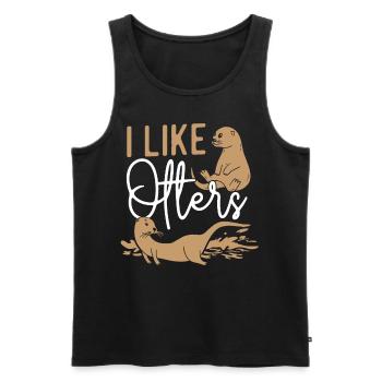 Otter I Like Otters - Männer Premium Bio Tank Top - Schwarz - Vorne - Michal (187cm)