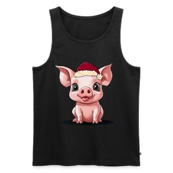 Nikolaus Weihnachtsmann Xmas Christmas - Männer Premium Bio Tank Top - Schwarz - Vorne - Michal (187cm)