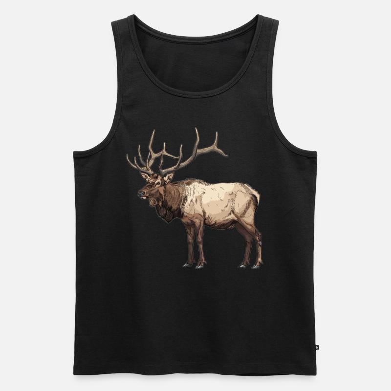 Elche Elch - Männer Premium Bio Tank Top - Schwarz
