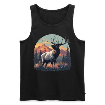 Moose Moose - Men's Premium Organic Tank Top - black - Front - AI Model Male 178 light (178cm)