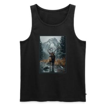 Moose Moose - Men's Premium Organic Tank Top - black - Front - AI Model Male 178 light (178cm)