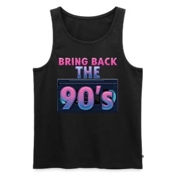 Bring Back the 90's Retro Boombox 90s - Men's Premium Organic Tank Top - black - Front - AI Model Male 178 light (178cm)